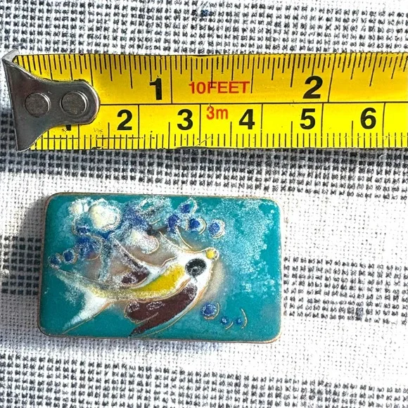 Vintage Enamel on Copper Brooch - Picture 5 of 5